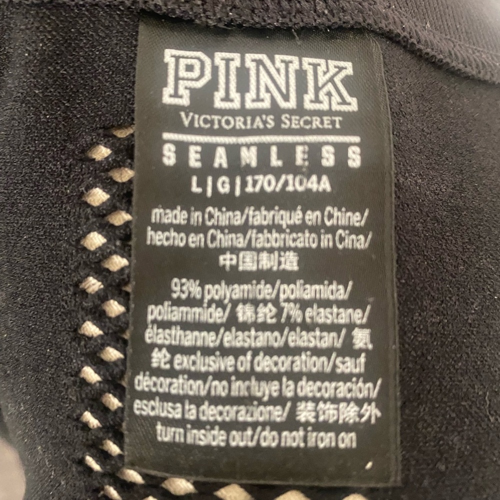 PINK Victoria's Secret Black Mesh Sleeve Sweatshirt - Picture 3 of 10